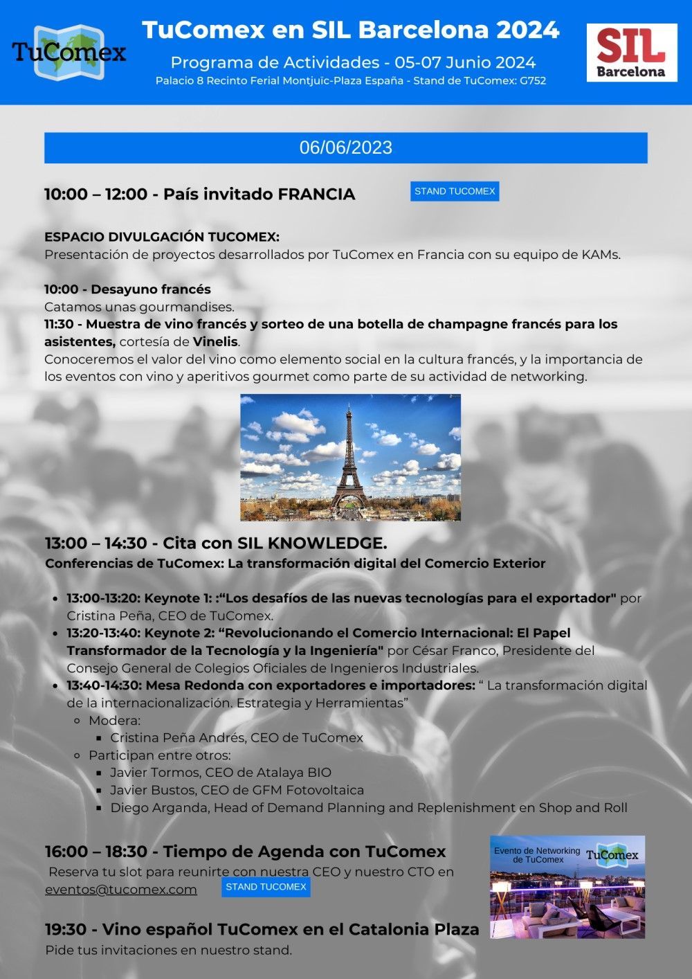 Participamos en el SIL 2024 de Barcelona con nuestro propio stand - Programa Día 6 de junio 2024