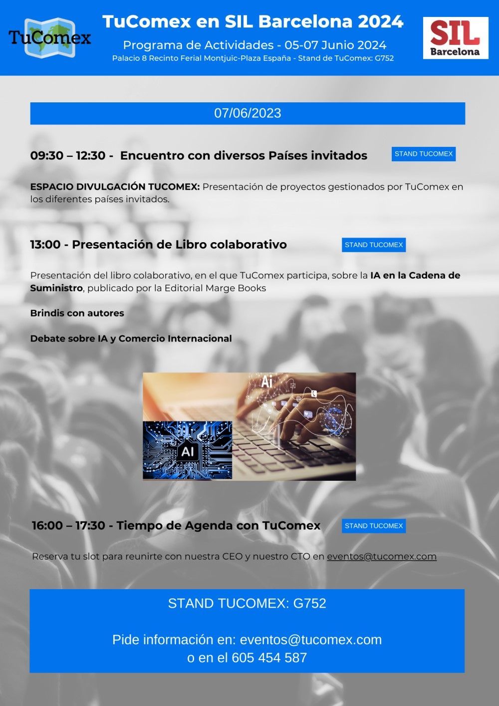 Participamos en el SIL 2024 de Barcelona con nuestro propio stand - Programa Día 7 de junio