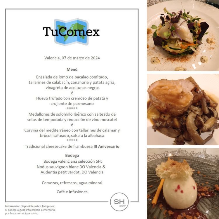 Repetimos el éxito en el IV Congreso Internacional TuComex - 1ª Jornada - Cena de gala menú