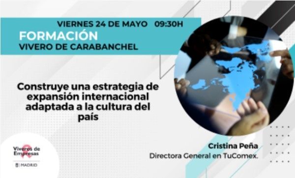 Formación en estrategia internacional en Viveros de Empresas de Madrid - Cartel