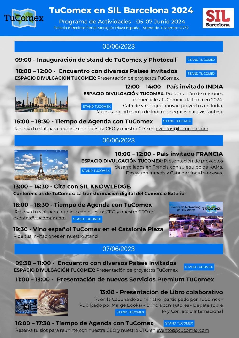 TuComex presentará novedades en el SIL de Barcelona de 2024 - PROGRAMA