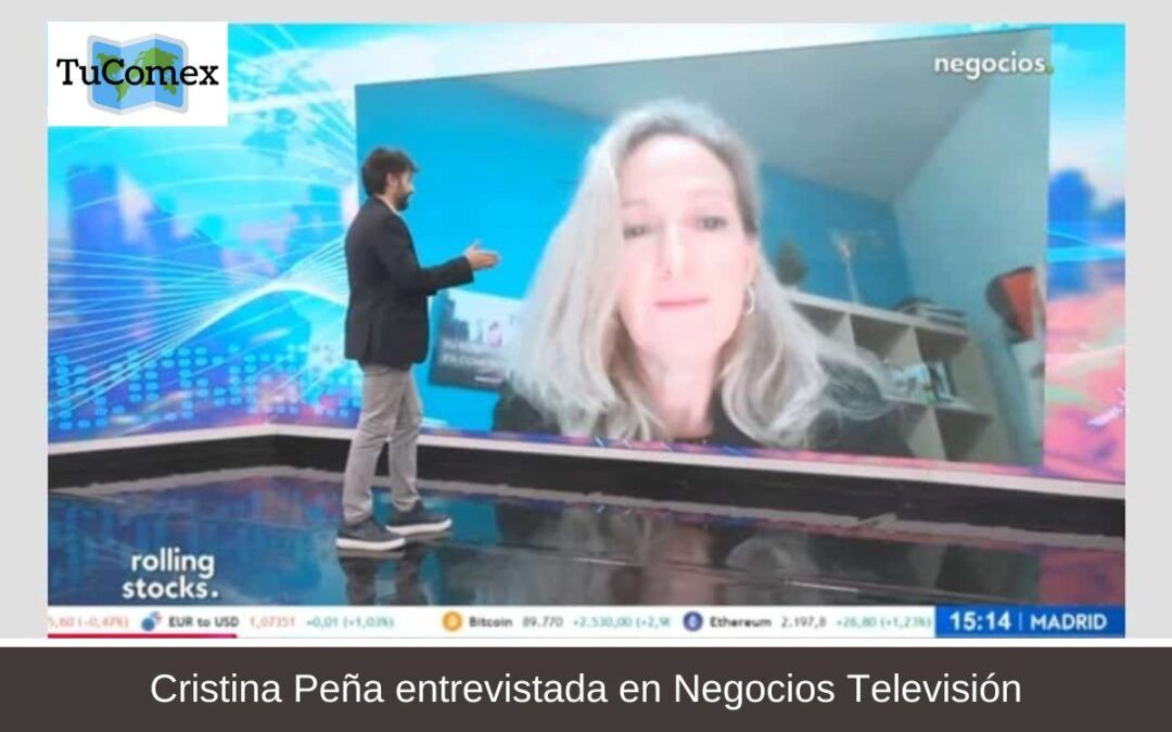 Cristina Peña entrevistada en Negocios Televisión