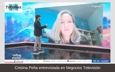 Cristina Peña entrevistada en Negocios Televisión