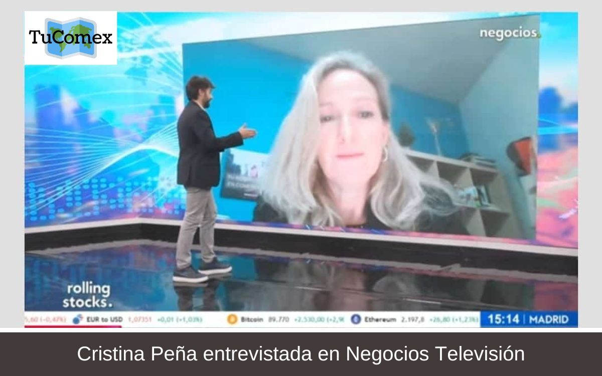 Cristina Peña entrevistada en Negocios Televisión