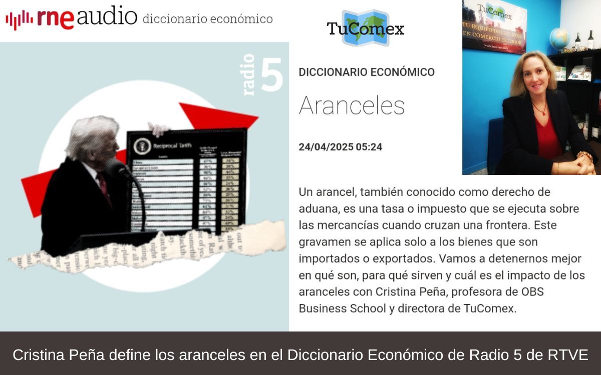 Cristina Peña define los aranceles en el Diccionario Económico de Radio 5 de RTVE