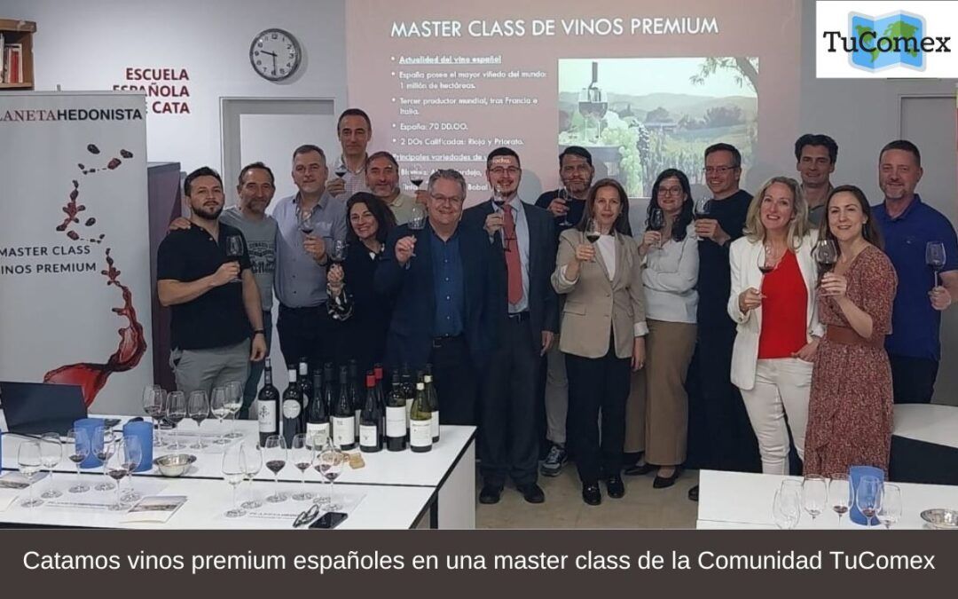 Catamos vinos premium españoles en una master class de la Comunidad TuComex