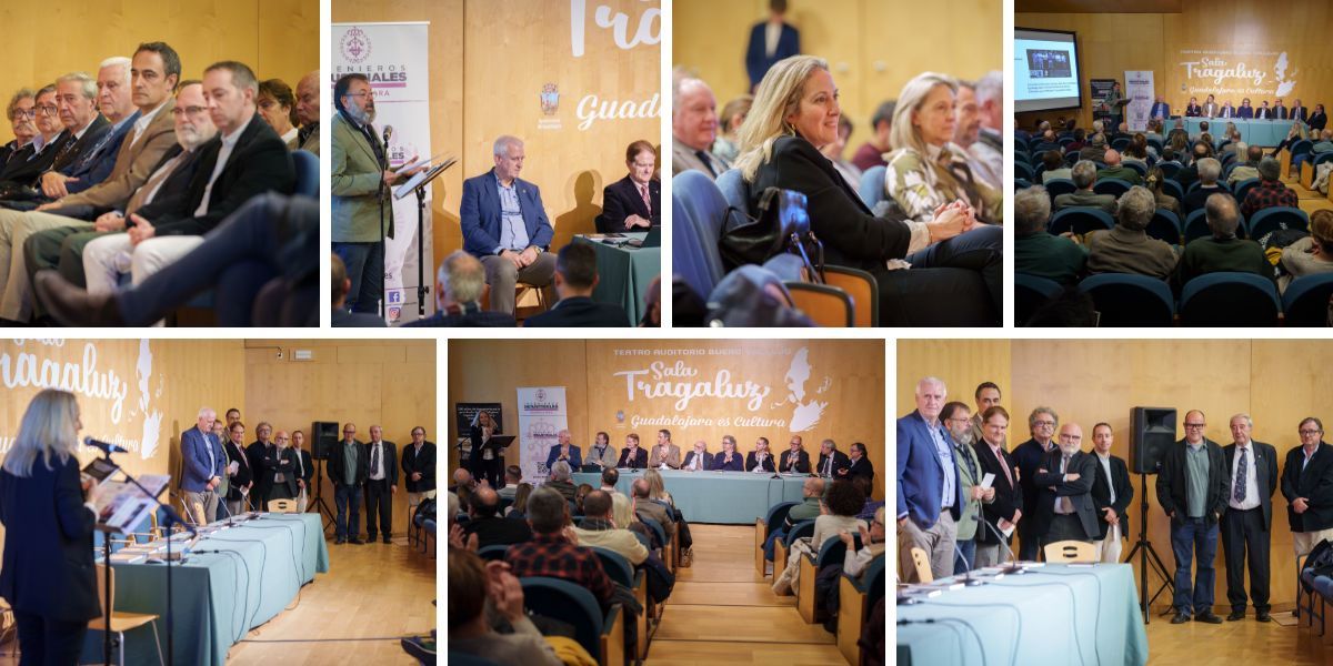 Aforo completo en la presentación del libro «200 años de ingeniería en la provincia de Guadalajara» - Autores