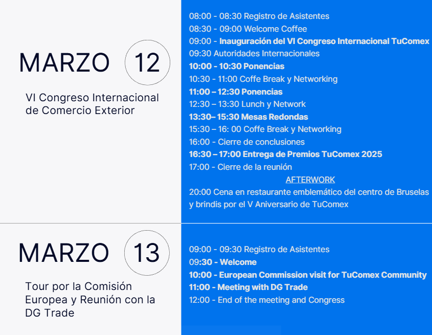 PROGRAMA VI CONGRESO TUCOMEX BRUSELAS