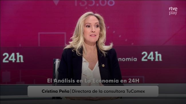 TuComex en directo en el plató de Economía del Canal 24 horas en RTVE - Cristina Peña
