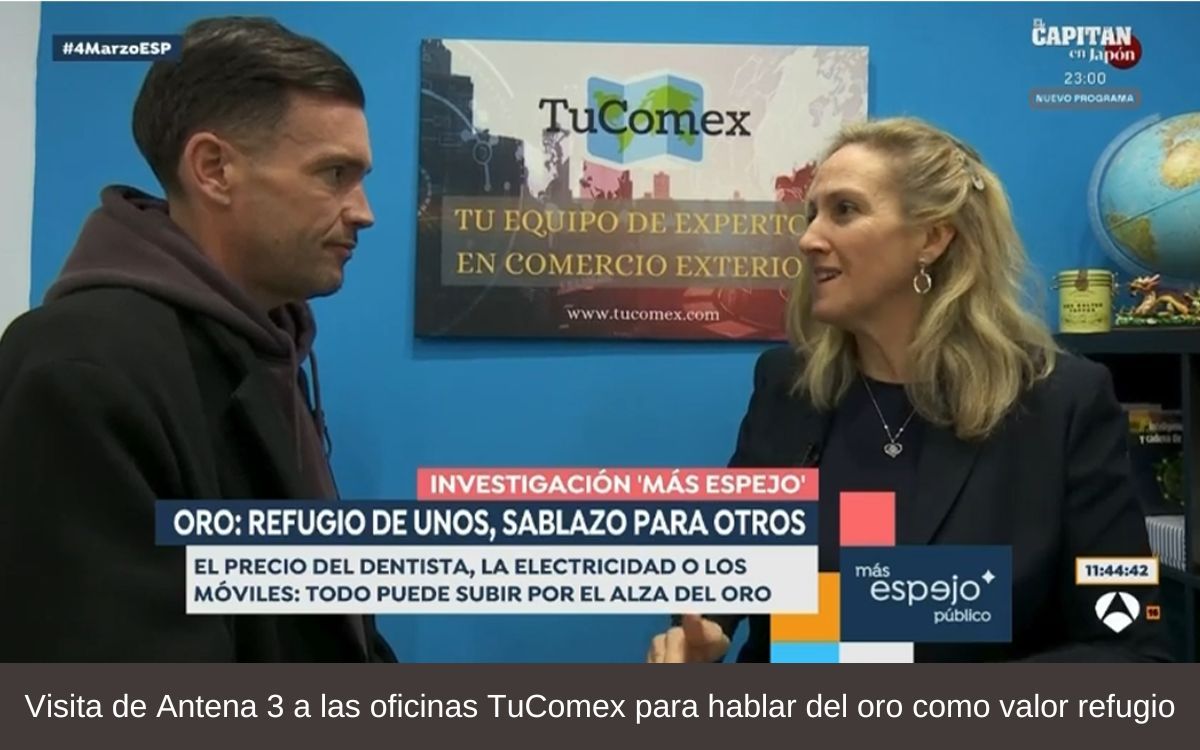 Visita de Antena 3 a las oficinas TuComex para hablar del oro como valor refugio
