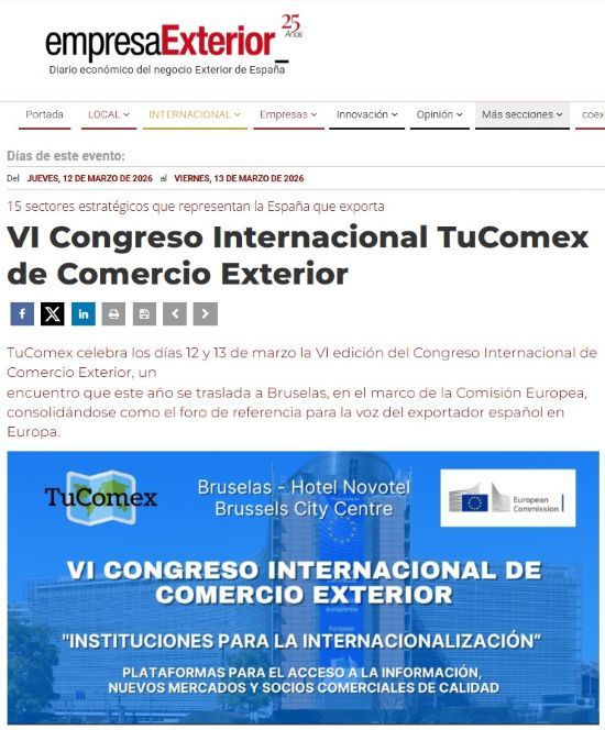 Empresa Exterior difunde los eventos de TuComex en 2026 - Recorte congreso