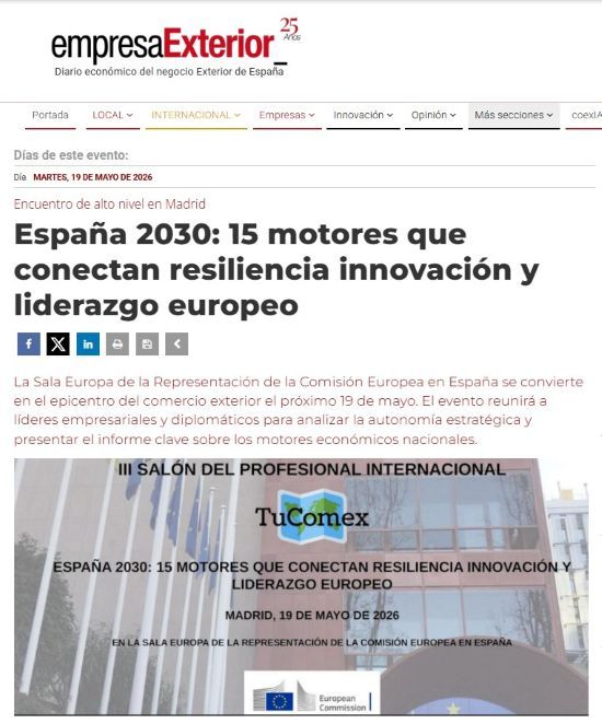 Empresa Exterior difunde los eventos de TuComex en 2026 - Recorte