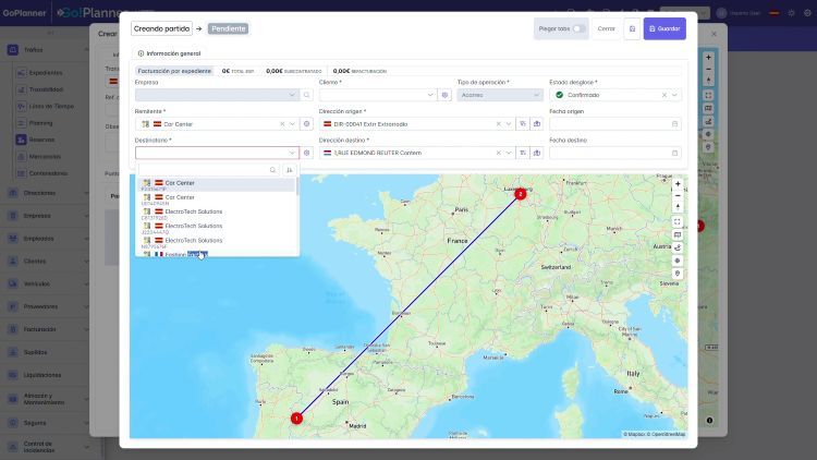Entrevista a Go!Planner Innovación 360º que potencia la logística moderna - Crear partida