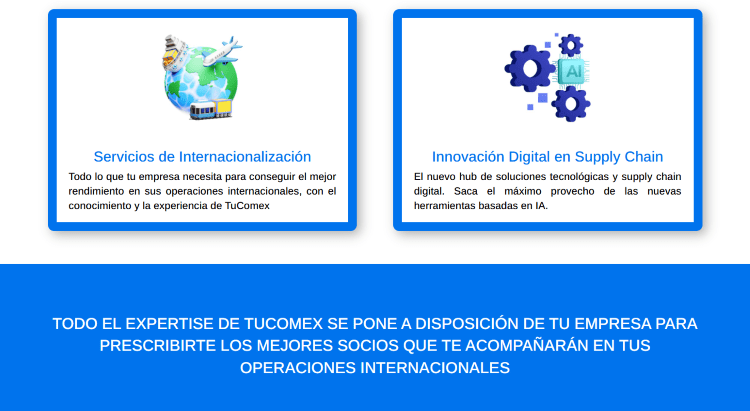 TuComex lanza su nuevo Marketplace - Las dos secciones